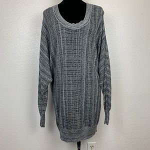 LANE BRYANT Heather Marbled Knit Gray Sweater